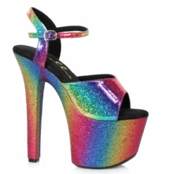 Ellie Shoes 7 Pointed Stiletto With Rainbow Sandal