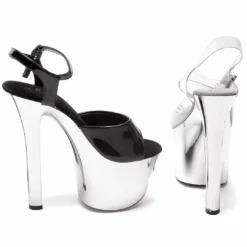 Ellie Shoes 7 Heel Chrome Sandal