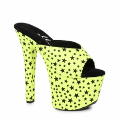 Ellie Shoes 7 Heel Mule Sandal With Star Print