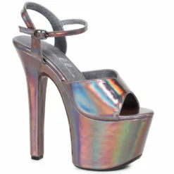 Ellie Shoes 7 Heel Pointed Stiletto Sandal W/ Metallic Platform 11 Ellie Shoes 7 Heel Pointed Stiletto Sandal W/ Metallic Platform