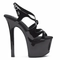 Ellie Shoes 7 Heel Silver Glitter Sandal