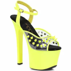 Ellie Shoes 7 Heel Neon Platform Blacklight Reactive Spikes