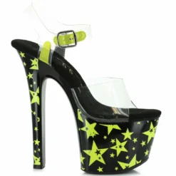 Ellie Shoes 7 Heel With Blacklight Reflective Stars
