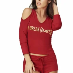 Espiral SLEEPWEAR I Break Hearts Red Short Pajamas