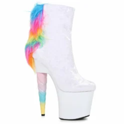 Ellie Shoes 7 Unicorn Heel Platform Bootie With Faux Fur