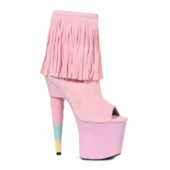 Ellie Shoes 7 Unicorn Heel Platform Bootie With Fringe