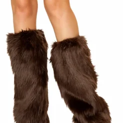 JValentine Faux Fur Legwarmers Brown Rave Leg Warmers & Wraps