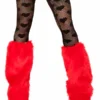 JValentine Faux Fur Legwarmers Red Rave Leg Warmers & Wraps