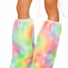 JValentine Rave Leg Warmers & Wraps Rainbow Sherbet Fur Legwarmers