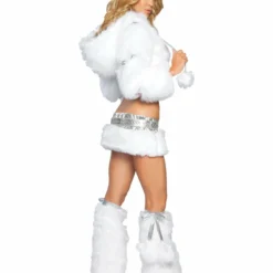 JValentine Rave Leg Warmers & Wraps Faux Fur White Pom Poms Legwarmers
