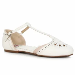 Ellie Shoes T-Strap Flat Shoe With Cutout Decor