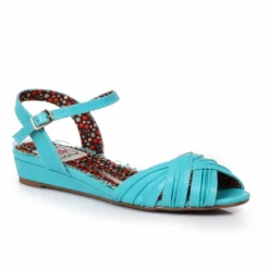 Ellie Shoes Peep Toe Ruched Flat