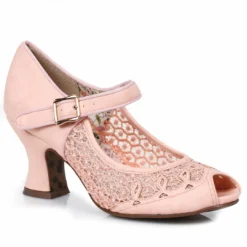 Ellie Shoes Lace Mary Jane Peep Toe Heel