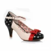 Ellie Shoes Polka Dot Bow Closed Toe Heel