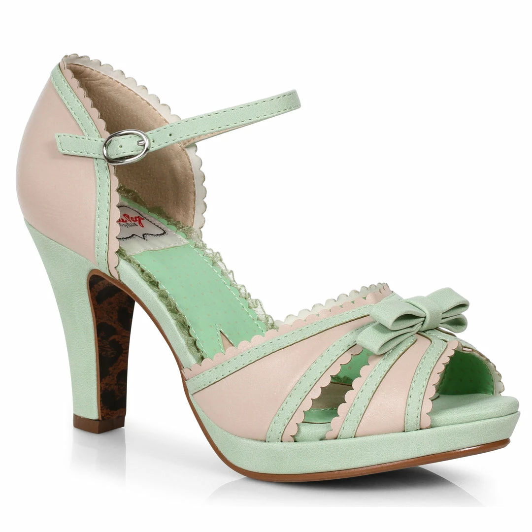Ellie Shoes 4 Two Toned Peep Toe Sandal With Bow 4 Ellie Shoes 4 Two Toned Peep Toe Sandal With Bow