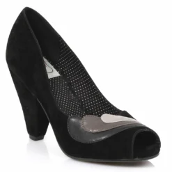 Ellie Shoes Cone Heel In Microfiber Suede