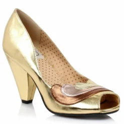 Ellie Shoes Cone Heel In Microfiber Suede