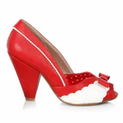 Ellie Shoes 4 Peep Toe Shoe With Bow And Scalloped Detail
