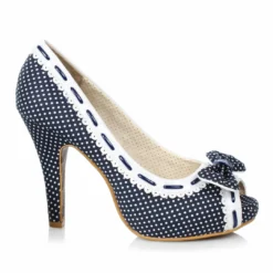 Ellie Shoes 4 Polka Dot Peep Toe Show With Bow