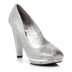 Ellie Shoes Rhinestone Covered Peep-Toe Pump