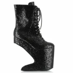 Ellie Shoes 5.5 Heel Platform Glitter Ankle Boot