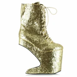 Ellie Shoes 5.5 Heel Platform Glitter Ankle Boot