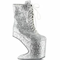 Ellie Shoes 5.5 Heel Platform Glitter Ankle Boot