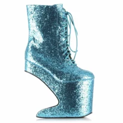 Ellie Shoes 5.5 Heel Platform Glitter Ankle Boot