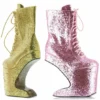 Ellie Shoes 5.5 Heel Platform Glitter Ankle Boot