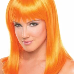 Be Wicked Rave Accessories Hollywood Wig Orange