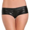 Be Wicked Shiny Lycra Booty Shorts Black CLOTHING