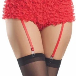 Be Wicked LINGERIE Ruffled Garter Shorts Red