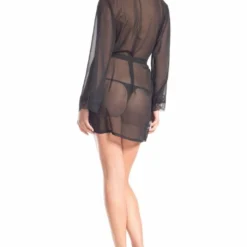 Be Wicked Mesh Around Robe Black