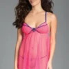 Be Wicked Sensual Affection Babydoll Hot Pink