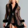 Be Wicked Bou Robe Black LINGERIE