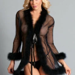 Be Wicked Bou Robe Black LINGERIE