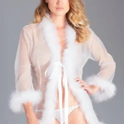 Be Wicked Bou Robe White LINGERIE