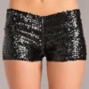 Be Wicked CLOTHING Sequin Booty Shorts Black