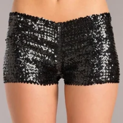 Be Wicked CLOTHING Sequin Booty Shorts Black