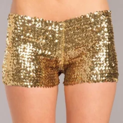 Be Wicked Sequin Booty Shorts Gold CLOTHING