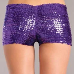 Be Wicked Sequin Booty Shorts Purple CLOTHING