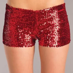 Be Wicked CLOTHING Sequin Booty Shorts Red
