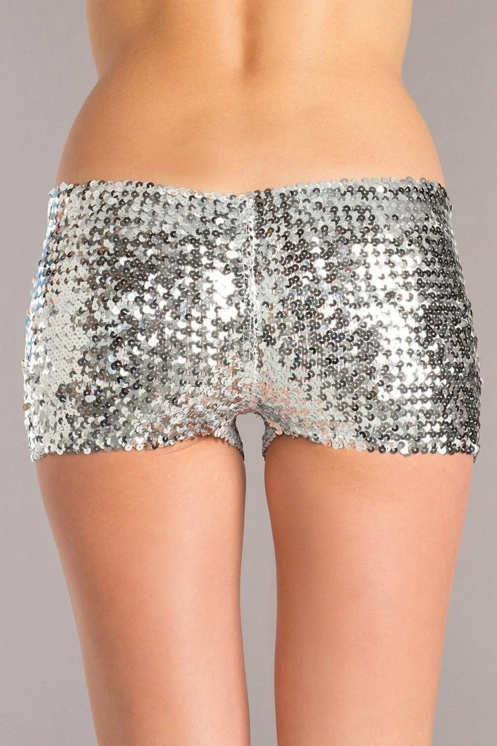 Be Wicked Sequin Booty Shorts Silver CLOTHING 4 Be Wicked Sequin Booty Shorts Silver CLOTHING