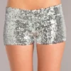 Be Wicked Sequin Booty Shorts Silver CLOTHING