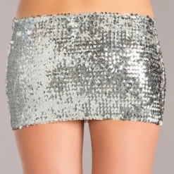 Be Wicked Sequin Skirt Silver 5 Be Wicked Sequin Skirt Silver