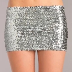 Be Wicked Sequin Skirt Silver