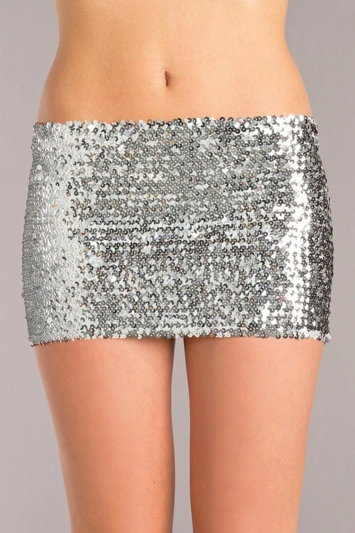 Be Wicked Sequin Skirt Silver 3 Be Wicked Sequin Skirt Silver