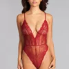 Be Wicked Savannah Teddy Maroon LINGERIE