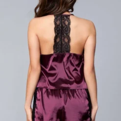 Be Wicked Jasmina Satin Cami & Short Set Purple SLEEPWEAR