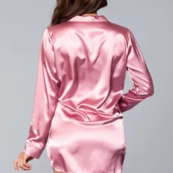 Be Wicked Kimberly Satin Sleepshirt Dusty Rose